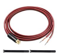 MKBKLLJY 1 câble de haut-parleur RCA femelle vers fil nu, 0,9 m, 16 AWG, fil rouge positif, marquage coque en cuivre pur, prise plaquée or, résistance à la corrosion avec attaches de câble pour