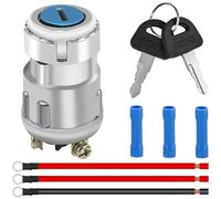 MKBKLLJY Interrupteur à clé universel à 3 fils avec e démarrage moteur DC 12 V, 3 positions, avec connecteur pressé à froid de 14 AWG pour voiture modifiée buggy moto tracteur