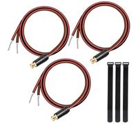 MKBKLLJY Lot de 3 câbles de haut-parleur RCA femelle vers fil nu de 3,5 m 16 AWG, fil rouge positif de marquage, coque en cuivre pur, prise plaquée or, résistance à la corrosion avec attaches de câble