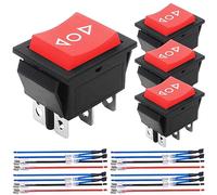 MKBKLLJY Lot de 4 interrupteurs à bascule momentanés de polarité du moteur DC 20 A 12 V DPDT 6 broches 3 positions ON/OFF/ON AC 110 V-220 V Réinitialisation automatique Interrupteur à bascule pour
