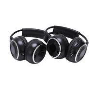 Mkcavne 2 X Double Infrarouge StÉRÉO Casque Casque IR Voiture Lecteur DVD Appui-TÊTe Noir