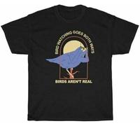 MKDHYYKS Bird Watching Goes Both Ways The Bourgeo Birds aren't Real T-Shirt Manches Courtes(3X-Large)