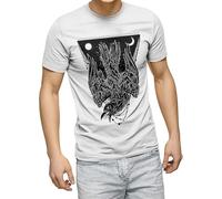 MKDHYYKS Dark Crow Horror T Shirt Bird Evil Emo Gothic Punk Hipster Man Mens T-Shirt Top Colour Manches Courtes(XX-Large)