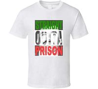 MKDHYYKS El Chapo Straight Outta Prison Mexican Cartel Narco Fan T ShirtWhite Manches Courtes(XX-Large)