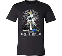 MKDHYYKS Funny Game of Bones Bull Terrier Canvas Unisex T-Shirt for Women Men Got Fans Gift Manches Courtes(Small)