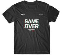 MKDHYYKS Glitch Effect Gaming Quote Play Again Yes Or No Mens Women T Shirt 100% Cotton Adults Mens Manches Courtes(Small)