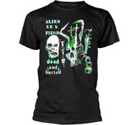 MKDHYYKS Herren Ukraine t Shirt Alien Sex Fiend Dead and Buried Schwarz Wei Gelb Schwarz Rot Manches Courtes(Medium)