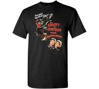 MKDHYYKS It's A Grand New Idea for Fun Bud Abbott and Lou Costello T-Shirt Blacks Black Manches Courtes(XX-Large)