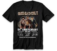 MKDHYYKS The Good The Bad and The Ugly 54th Anniversary 1966 2020 Eli Wallach Clint Eastwood t-Shirt Black Manches Courtes(Medium)