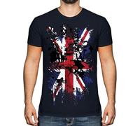 MKDHYYKS Union Jack Abstract Print Mens T-Shirt Great Britain Flag UK United Kingdom Top Manches Courtes(3X-Large)