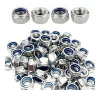 MKEAWWU Ecrou M4 Inox 50 Pièces Écrou Nylstop A2 V2A Autobloquant Din 985 Argent Standard Frein Hexagonal