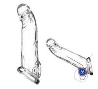 MKEAWWU MKEWUU Manchon De Pénis En Silicone Transparent 17Cm, Preservatif Retardant D'Éjaculation Homme, Érecteur Réaliste Prolongateur Rétractable Pour Améliorer La Performance