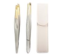 MKEAWWU Pince À Épiler, 2Pcs Pince À Épiler Professionnelle En Acier Inoxydable Pour Les Sourcils, Pincettes À Épiler De Précision Avec Revêtement Antidérapant, Pince A Echarde Pince A Epiler Crabe