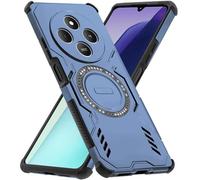 Mkej Coque pour Xiaomi Redmi 14C 4G Dissipation de la Chaleur Coque, Mate Antichoc Anti-Chut Hybride TPU et PC Housse avec Magnetique pour Xiaomi Redmi 14C 4G Étui, Bleu