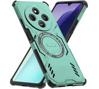 Mkej Coque pour Xiaomi Redmi 14C 4G Dissipation de la Chaleur Coque, Mate Antichoc Anti-Chut Hybride TPU et PC Housse avec Magnetique pour Xiaomi Redmi 14C 4G Étui, Vert