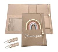 mkemka 1 étui de protection en feutre pour carnet de vaccination autrichien pour échographie, carnet de vaccination, fabriqué à la main (kaki)