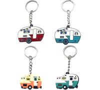 mkemka Lot de 4 porte-clés pour caravane, camping-car, camping, caravane, décoration rétro, accessoire pour Happy RV, cadeau