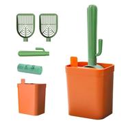 MKEMQXBEP 1 Ensemble de Pelle à litière for Chat Cactus avec Support, Tamis à litière, tête de Pelle remplaçable avec Espace de Rangement