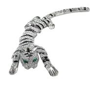 MKEMQXBEP Broche en Cristal Style Tigre Classique for Femme et Homme, Accessoire de Costume, idéal comme Cadeau(White 1PC)