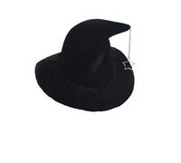 MKEMQXBEP Chapeau de sorcière de vacances avec motif étoile Mon, mascarade, magicien, cosplay, fête, accessoires de déguisement amusants(Black 1PC)