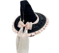 MKEMQXBEP Chapeau de sorcière for fête de fin d'année, nœud papillon, grand accessoire de magicien noir froncé et tordu(Pink 1PC)