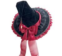 MKEMQXBEP Chapeau de sorcière for fête de fin d'année, nœud papillon, grand accessoire de magicien noir froncé et tordu(Red 1PC)
