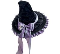MKEMQXBEP Chapeau de sorcière for fête de fin d'année, nœud papillon, grand accessoire de magicien noir froncé et tordu(PURPLE 1PC)