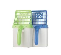 MKEMQXBEP Lot de 2 pelles à litière Portables 2 en 1 for Animaux de Compagnie, Grande capacité, avec Sac et Pelle