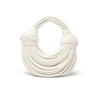 MKEMQXBEP Sac à Main créatif for Femme, tissé à la Main, avec étiquette, Sac à Pain, Sac sous Les Bras, Pochette à bandoulière(White)