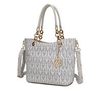 MKF Collection Shoulder Bag for Women, PU Leather Pocketbook Top-Handle Crossbody Purse Tote Satchel Handbag White by Mia k