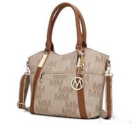 MKF Sac à main à bandoulière amovible en cuir vegan avec poignée sur le dessus, Beige (Beige Jeneece), Large