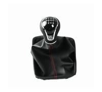 MKGKACVCPT Bouton Avec Cache Pommeau De Vitesse Manuel Remplacement Pour Seat Leon MK3 2012 2020 5 Vitesses/6 Vitesses Élégant Pommeau De Levier 1 Pièce De Levier De Vitesse(6Speed Black Red)