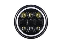 MKGKACVCPT Moto Phares LED Pour Indian Scout Pour V-Star Pour Triumph Phare Avant Universel À LED Voiture Et Moto Compatible Avec DRL H4 5 3 4 Pouces 5.75 Pouces(C)