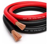 MKGT Ensemble de câble flexible en PVC rouge et noir 110 A 16 mm² pour batterie/démarreur/soudure (Ensemble rouge + noir, 3 mètres)
