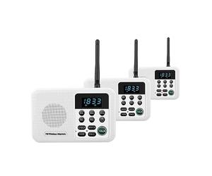 MKHFP Interphone, Interphones sans Fil FM à 22 canaux Accueil Maison Bureaux d'affaires Appel de Chambre à Chambre & Système Parlant Longue portée de 1 Mille pour Les Entreprises(3 Unit White)