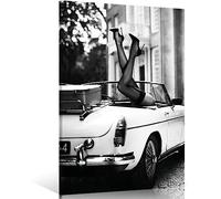 MKHFUW Art mural sur toile noir et blanc photo féministe poster tendance fille mode décoration murale maison - sans cadre (photo 01,40 x 60 cm x 1)