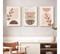 MKHFUW Lot de 3 posters abstraits de feuilles botaniques, art mural, dessin au trait bohème, femme, sans cadre, design 07, 3 pièces - 30 x 40 cm