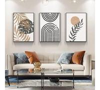 MKHFUW Lot de 3 posters muraux, motifs de feuilles botaniques, abstraits, style bohème, dessin au trait de femme, sans cadre, design 09, 3 pièces - 30 x 40 cm