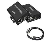 MKHQST Convertisseurs vidéo Extendeur KVM 1080P 60M Compatible HDMI sur Ethernet RJ45 Cat5e, convertisseur vidéo, émetteur-récepteur for Clavier et Souris USB