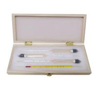 MKHQST Réfractomètre Hydromètre alcoomètre, Ensemble de 3 pièces, échelle 0-100, en Forme Gourde, Disponible dans Une boîte Bois ou Plastique Facile à Utiliser