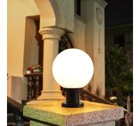 Mkichi Extérieur Étanche Jardin Post Lumière Lampe Globe,Acryliques Lampe d'extérieur E27, Moderne Étanche IP44 Paysage Post Lumière pour Jardin, Patio, Cour, Allée Extérieure (15CM)