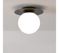 Mkichi Plafonnier E27 Lustre Cuisine Moderne Mini Éclairage de Plafond Semi-encastré Rond,Plafonnier Industriel Vintage,Lampe Chambre Plafond pour Salon Chambre Entrée Couloir (Noir)