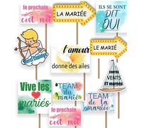 MKISHINE 20pcs Kit photobooth Mariage champêtre,Vert Eucalyptus et Or,photobooth mariés,temoin,aimes des mariés,Decoration photobooth EVJF Accessoires pour Mariage