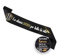 MKISHINE Bandeau de mariée amusant avec phrase « Un seul pois pour toute la vie » + broche de mariée - accessoires adieu aux jeunes filles brillants cadeau pour la future mariée, M