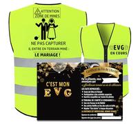 MKISHINE Cadeau EVG - Gilet Fluo + Grand Certificat EVG Enterrement de Vie de Garçon | Accessoire Drôle | Cadeau Futur Marié | Soirée Inoubliable Décoration drôle Pour EVG Mariage