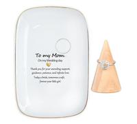 MKISHINE - Cadeau Pour Mère De La Mariée, Pour Ma Mère Le Jour De Mon Mariage De La Part De Sa Fille, Cadeau De Remerciement Pour Maman, Plat À Bagues En Céramique