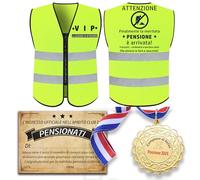 MKISHINE Cadeau Retraite Gilet pour Homme + Médaille en Italien Cadeau Humour