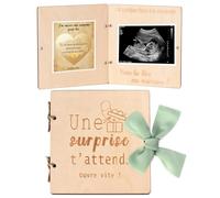 MKISHINE Demande marraine en Bois - Livret Surprise avec Carte à Gratter Annonce Grossesse Originale - Cadeau Annonce Grossesse,Veux-tu être ma marraine Cadeau