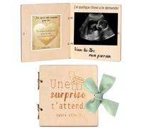 MKISHINE Demande parrain en Bois - Livret Surprise avec Carte à Gratter Annonce Grossesse Originale - Cadeau Grossesse pour marraine,Veux-tu être mon parrain Cadeau