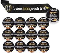 MKISHINE Ensemble de fête de garçon 14 pièces - Bandeau brillant « La même pomme de terre pour toute la vie » + broche futur marié + 12 broches Ami du marié - Gadgets amusants pour fête de célibat